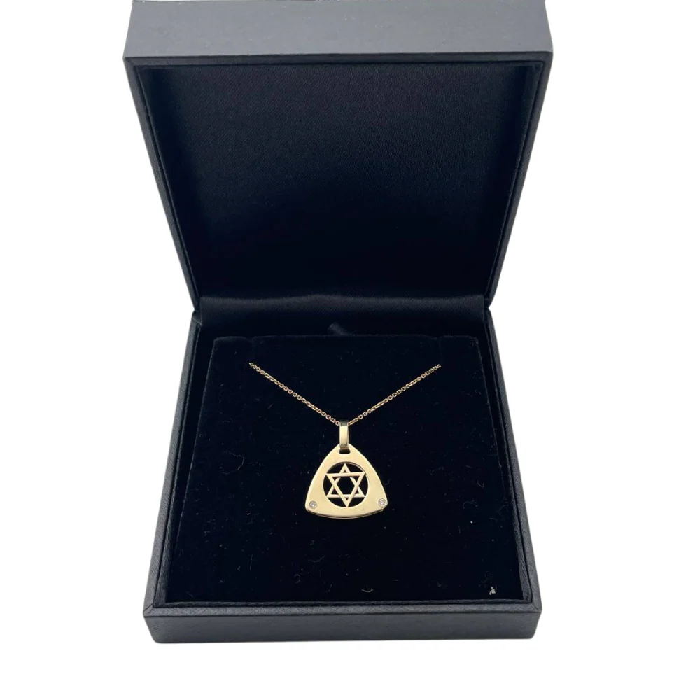 Dual Layered Star of David Diamond 14K Gold Pendant - Image 4