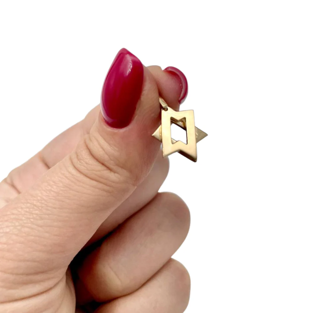 Star of David Moveable Pendant in 14K Gold - Small - Image 2
