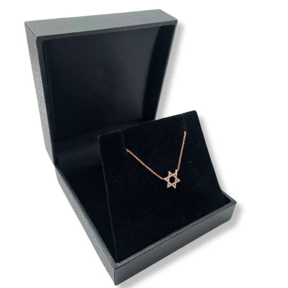 Diamond Star of David Linked Necklace in 14K Gold - Petite - Image 7