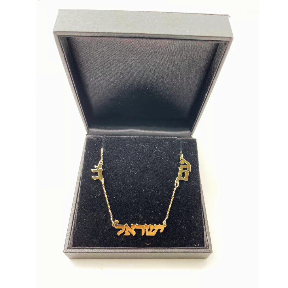 Am Israel Chai Necklace in 14K Gold - Image 4