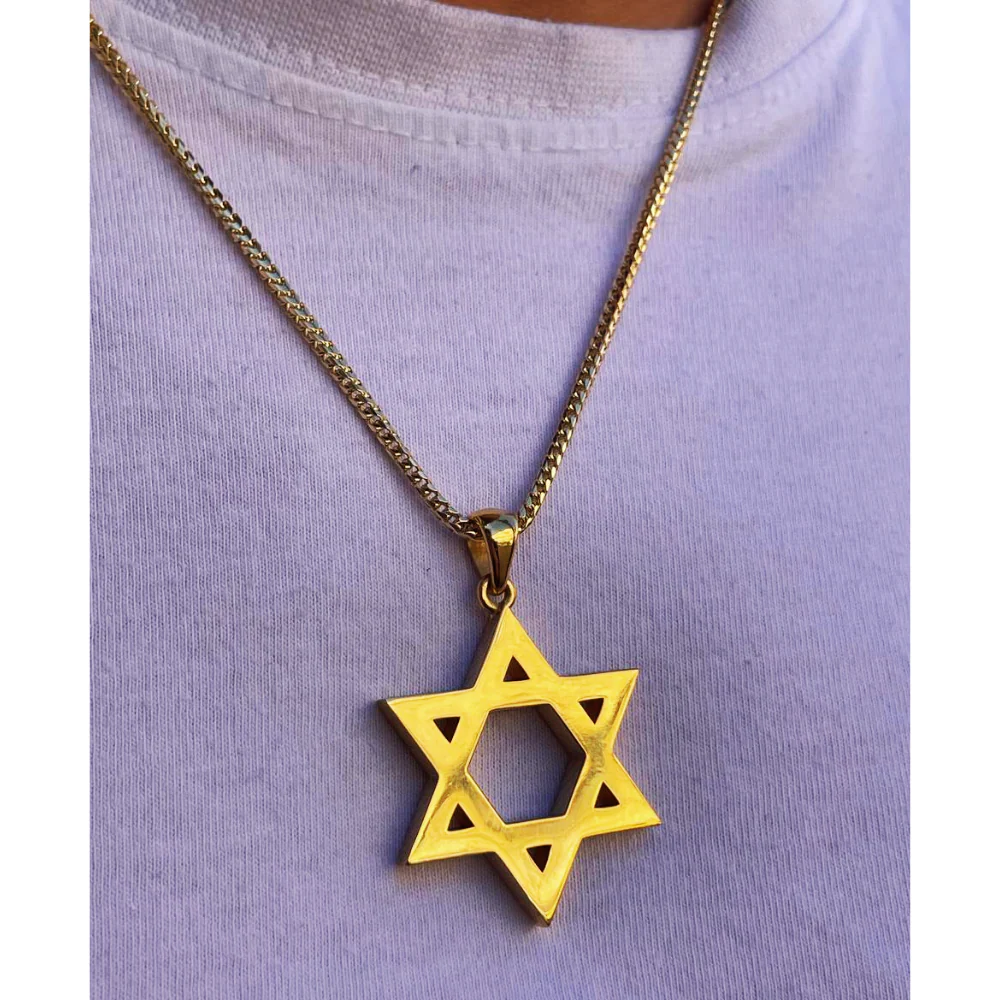 18K Gold Star of David Pendant - Large Heavyweight 35 MM - Image 4