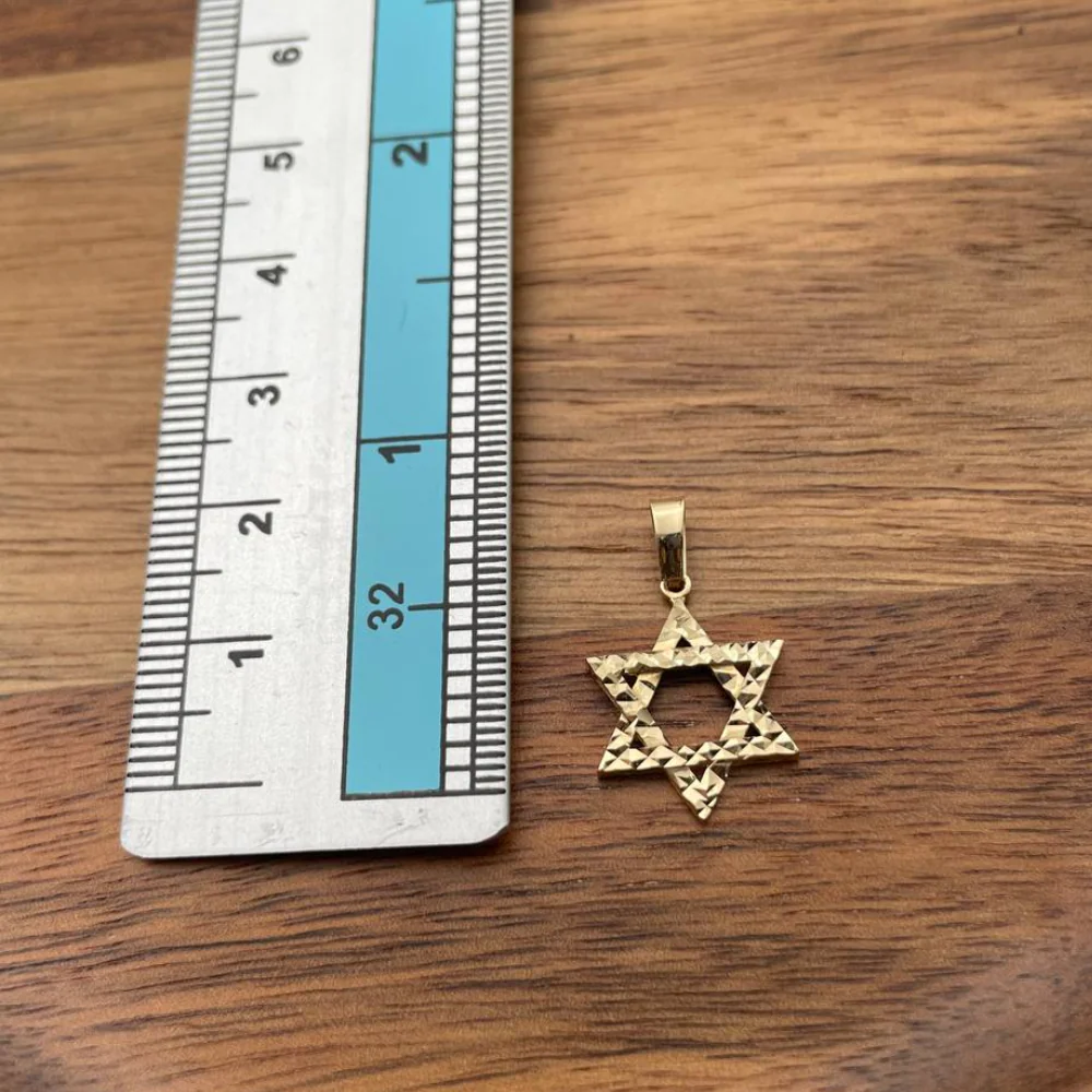 Diamond Cut Star of David Pendant in 14K Gold - Image 4