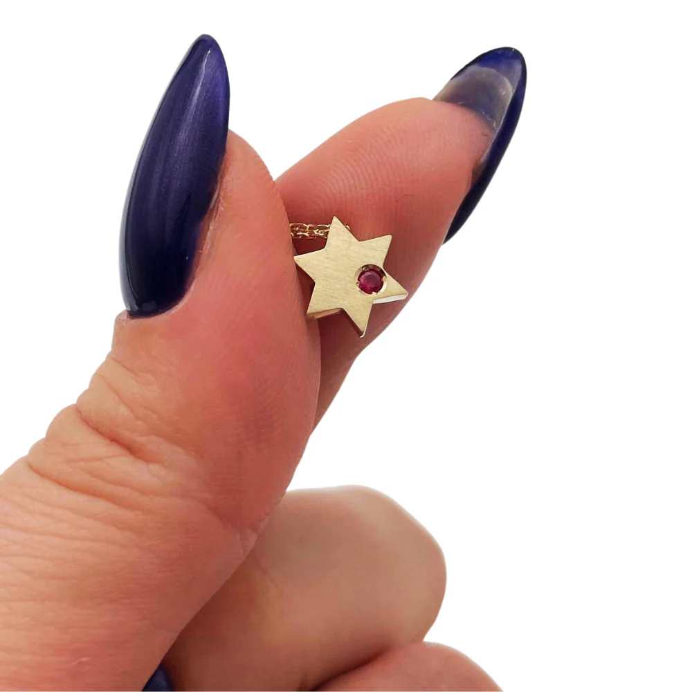 Birthstone Star of David Pendant in 14K Gold - Protection and Luck - Image 3