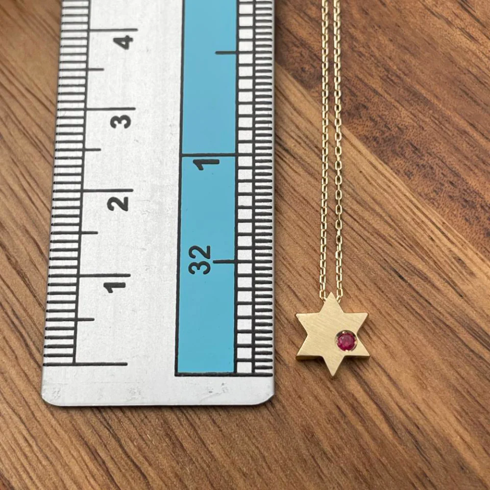 Birthstone Star of David Pendant in 14K Gold - Protection and Luck - Image 5