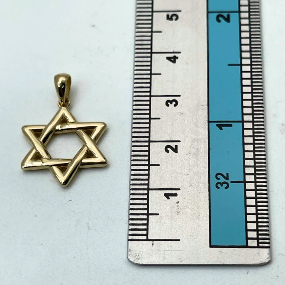 Wavy Star of David Pendant 14k Gold - Image 8