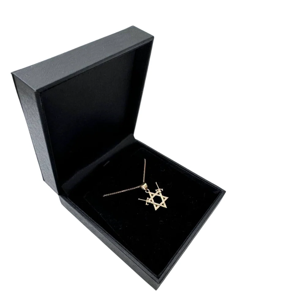 Victory Swords and Star of David Pendant in 14K Gold - Image 7