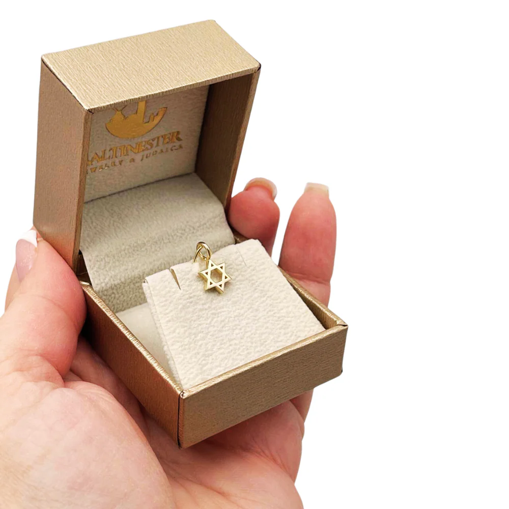 Solid 14K Gold Minimalist Star of David Pendant - Image 3
