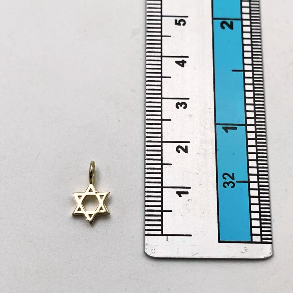 Solid 14K Gold Minimalist Star of David Pendant - Image 7