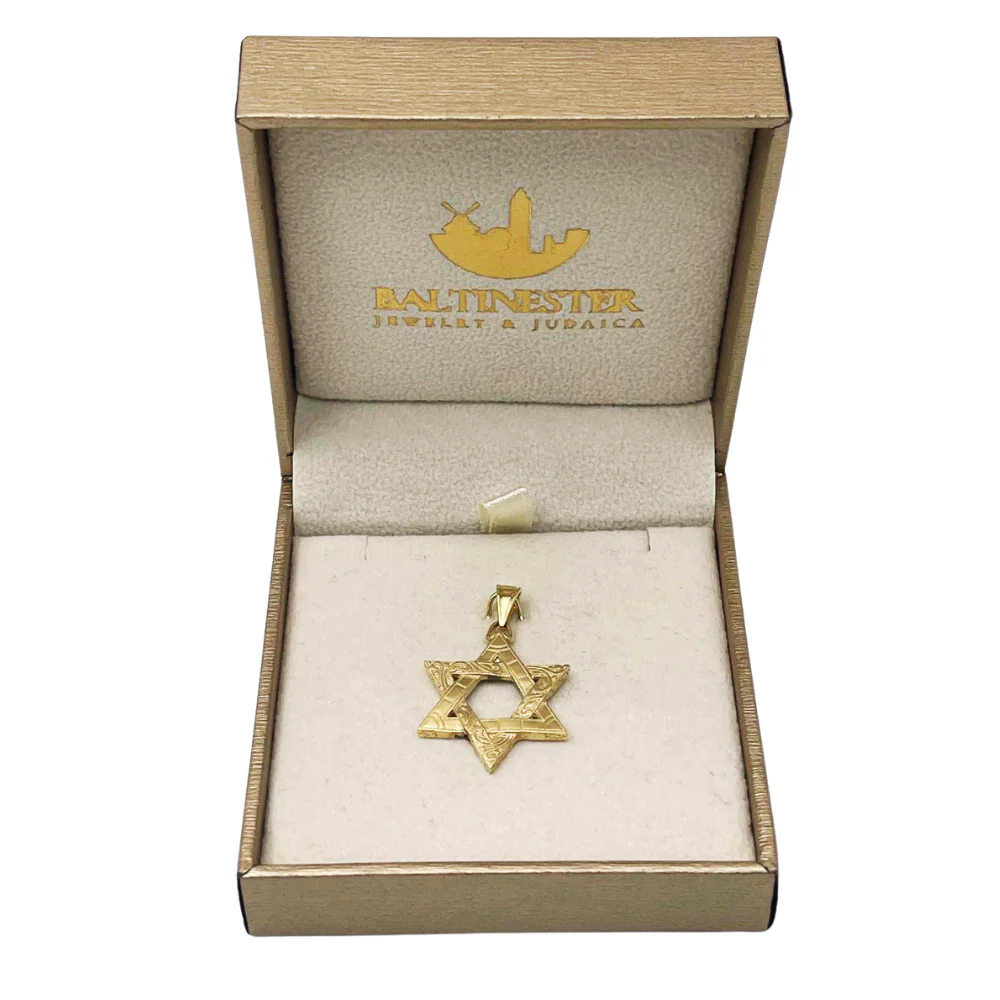 Vintage Style Star of David Pendant in 14K Gold - Image 6