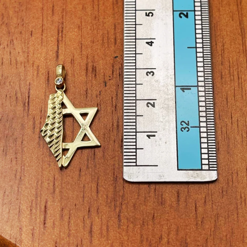 Star of David & Israel Map Pendant 14K Gold with Diamond Accent – Modern Jewish Symbol Necklace - Image 7