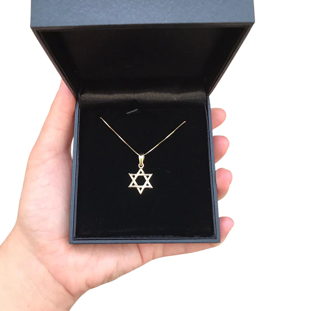 Interwoven Star of David 14k Yellow Gold Pendant - Image 5