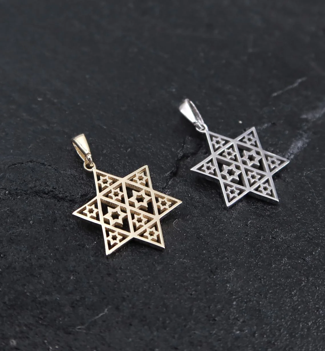 Star of David Pendant - 14K Gold Stars in - Image 4