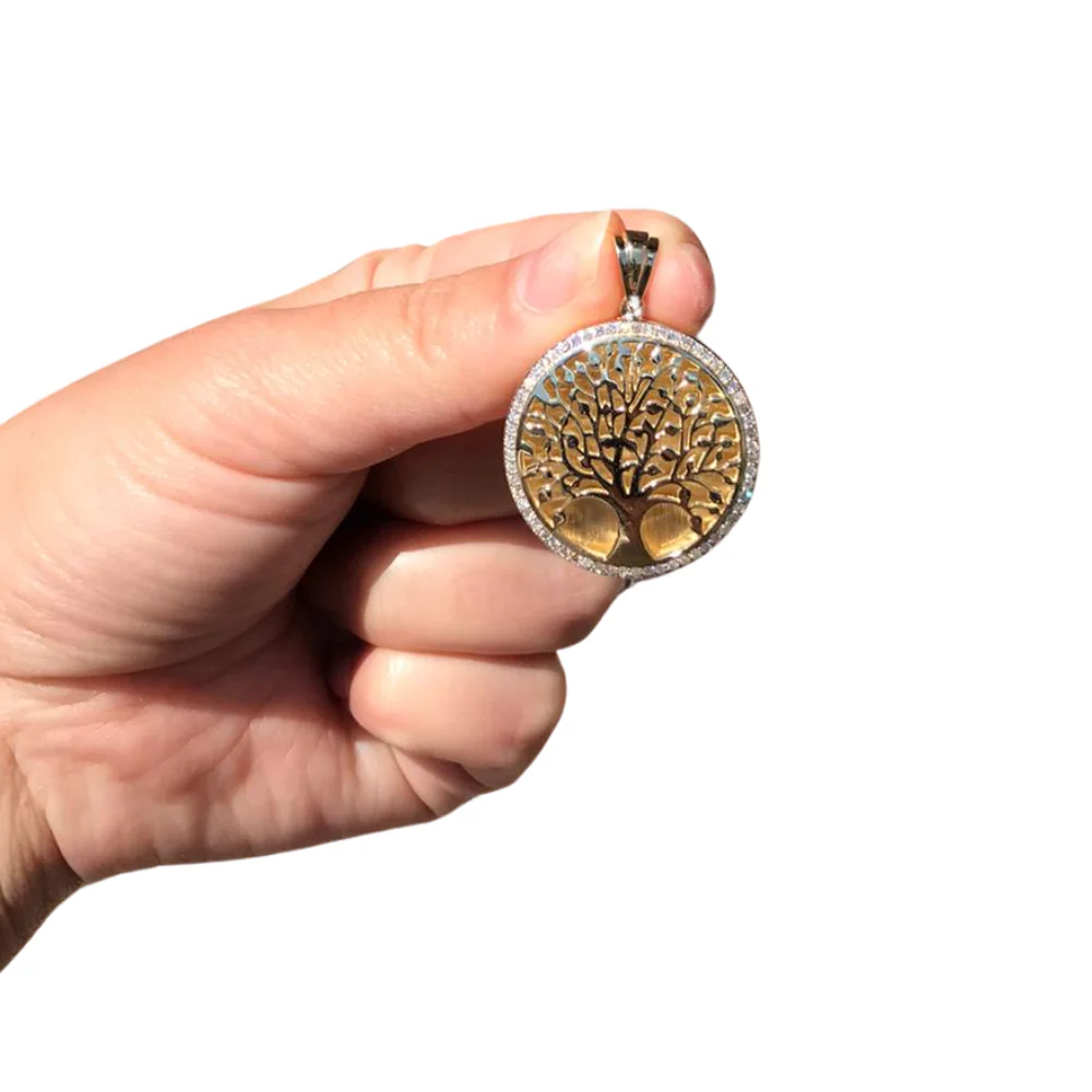 14K Gold and Diamond Tree of Life Pendant - Image 2