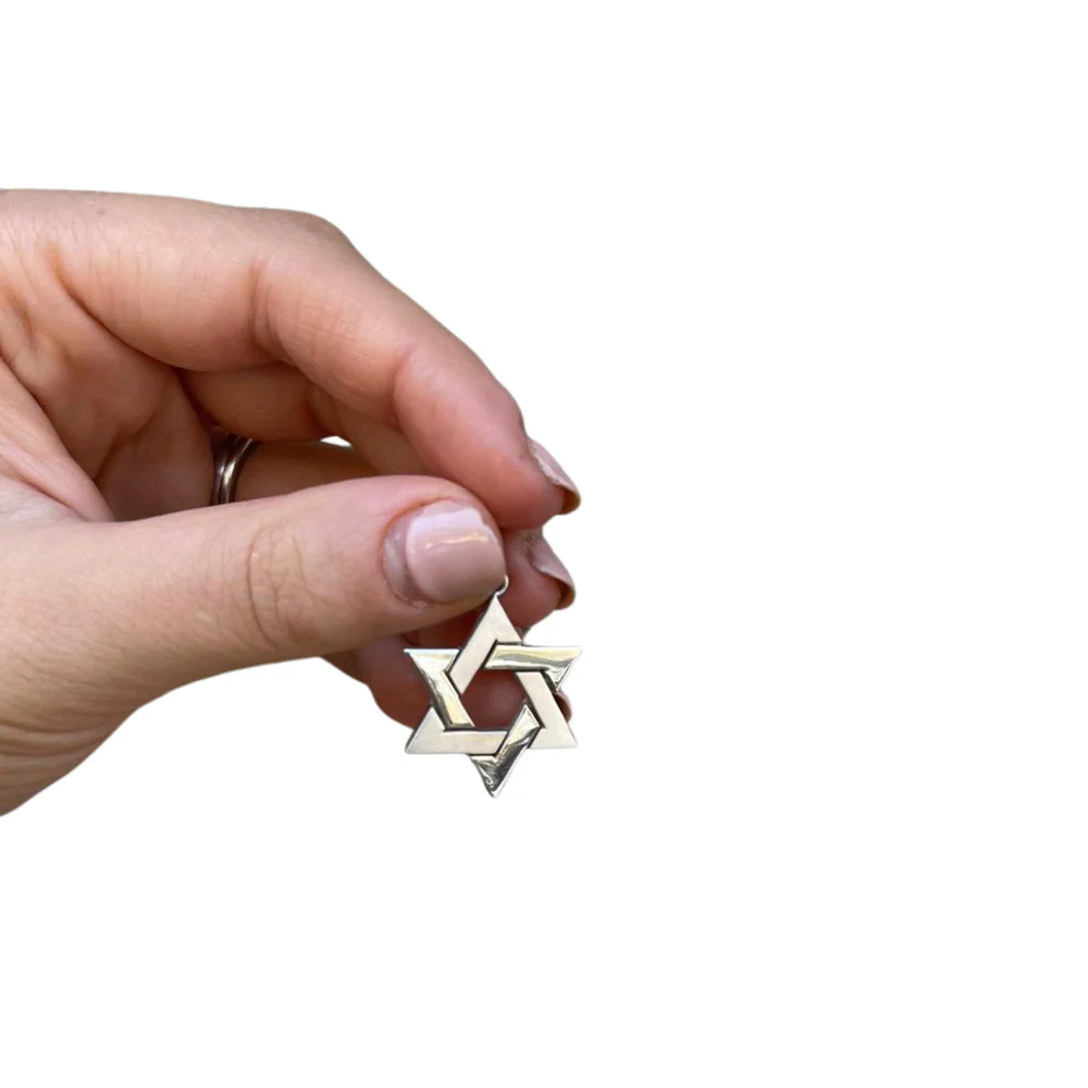 Interwoven Star of David Pendant in 14K Gold - Image 3