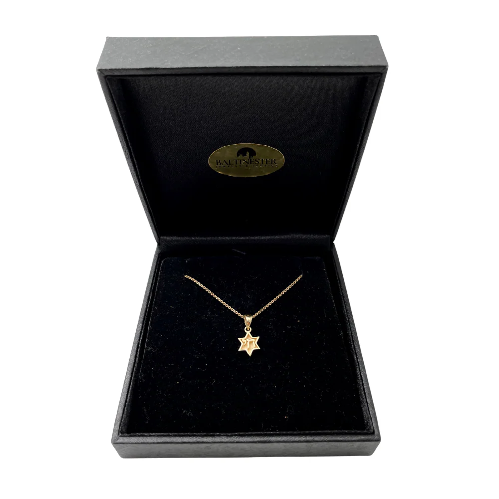 Dainty Chai Star of David Pendant in 14K Gold - Image 4