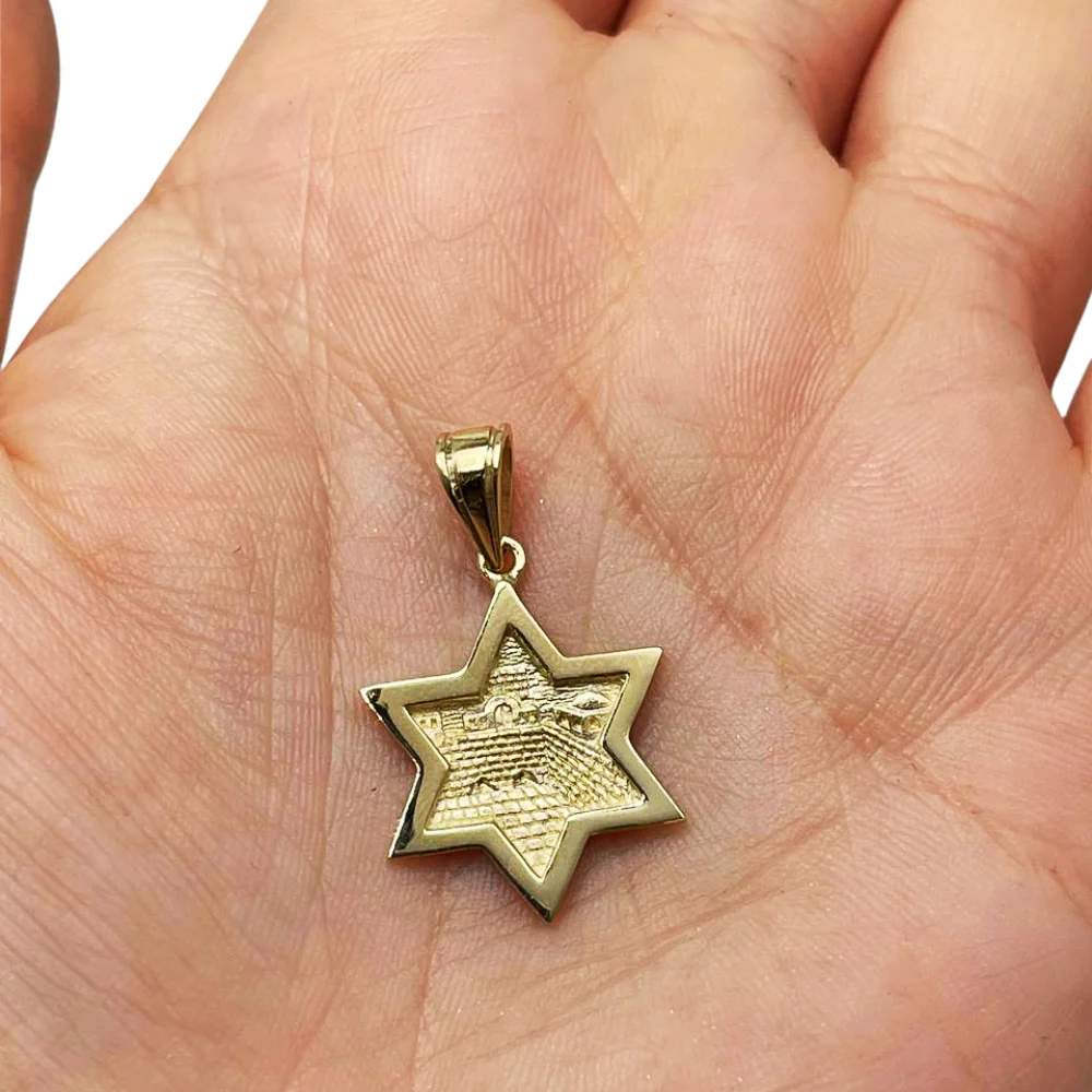 3D Jerusalem Star of David Pendant 14k Gold - Image 4