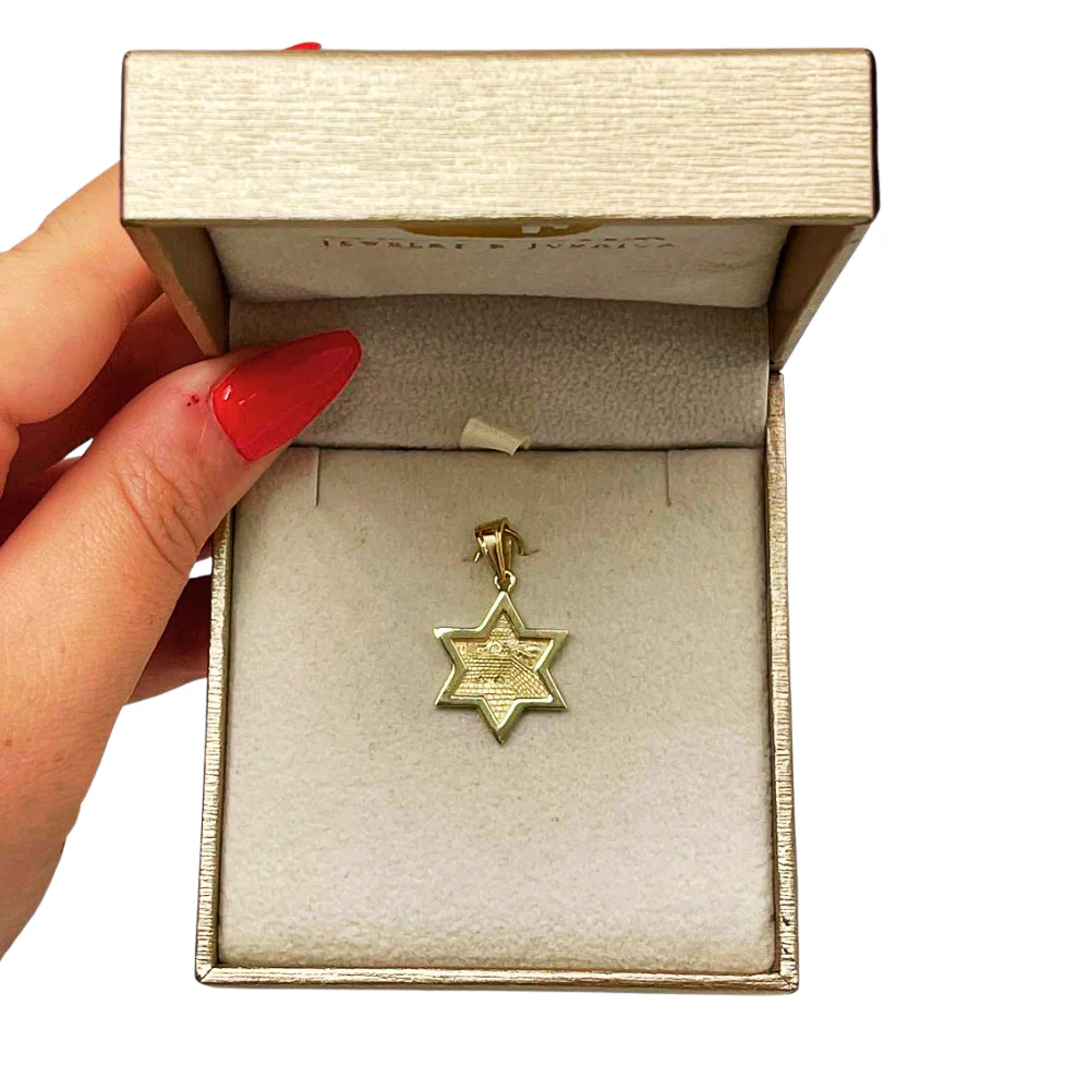 3D Jerusalem Star of David Pendant 14k Gold - Image 6