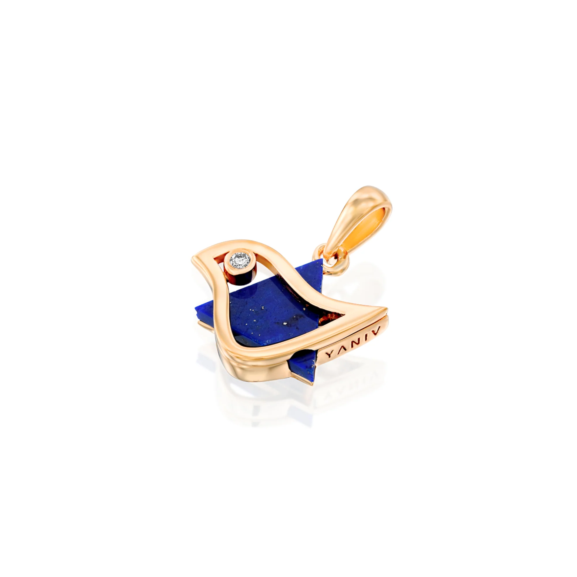 18k Gold Dove of Peace Magen David with Diamond Pendant - Image 2