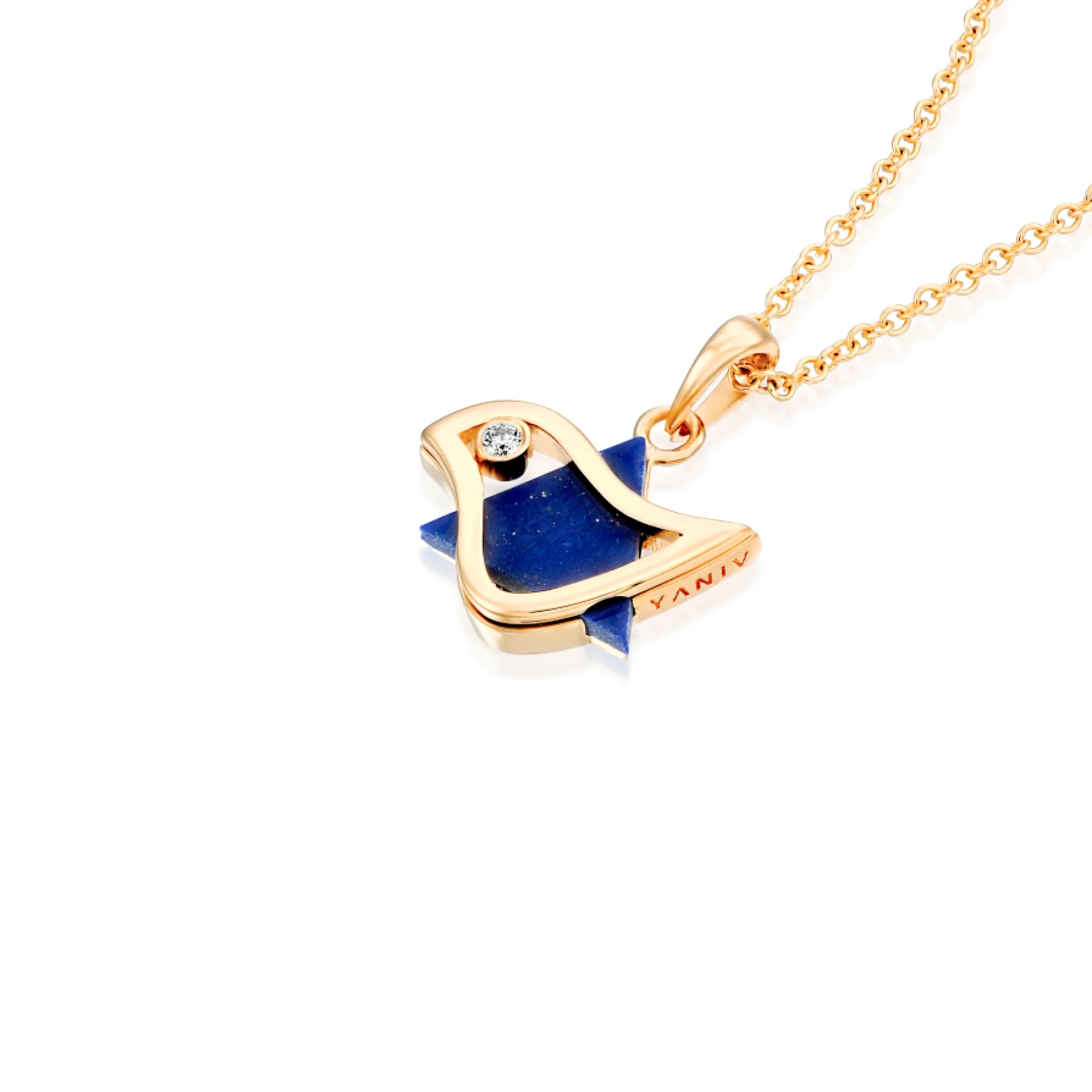 18k Gold Dove of Peace Magen David with Diamond Pendant - Image 8