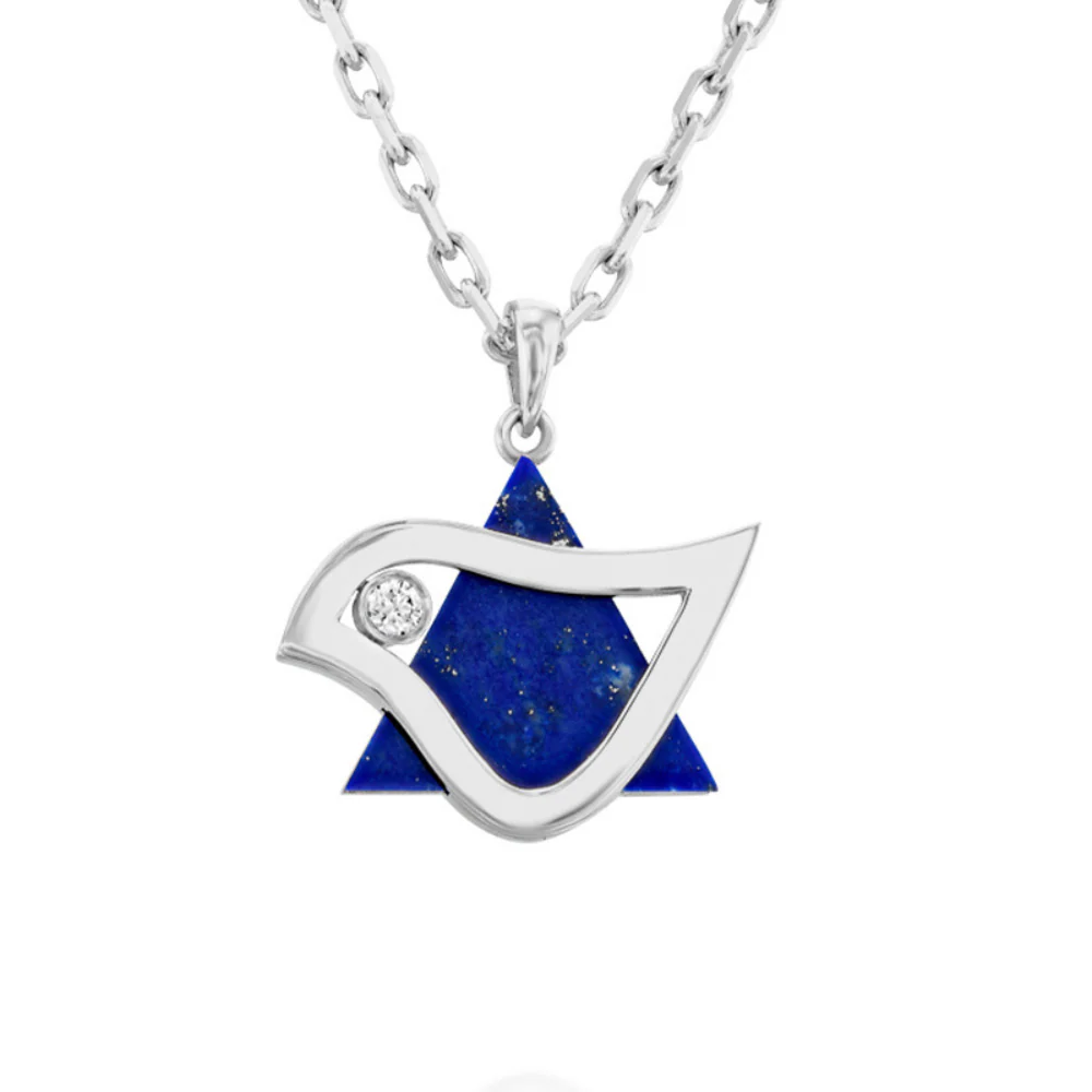 Dove Magen David Diamond Pendant in 18k Gold - Image 5