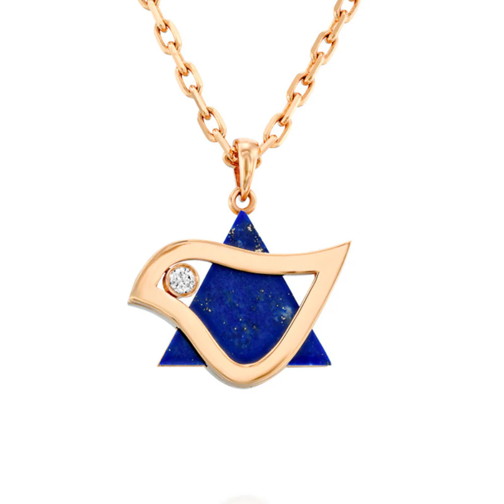 Dove Magen David Diamond Pendant in 18k Gold - Image 6