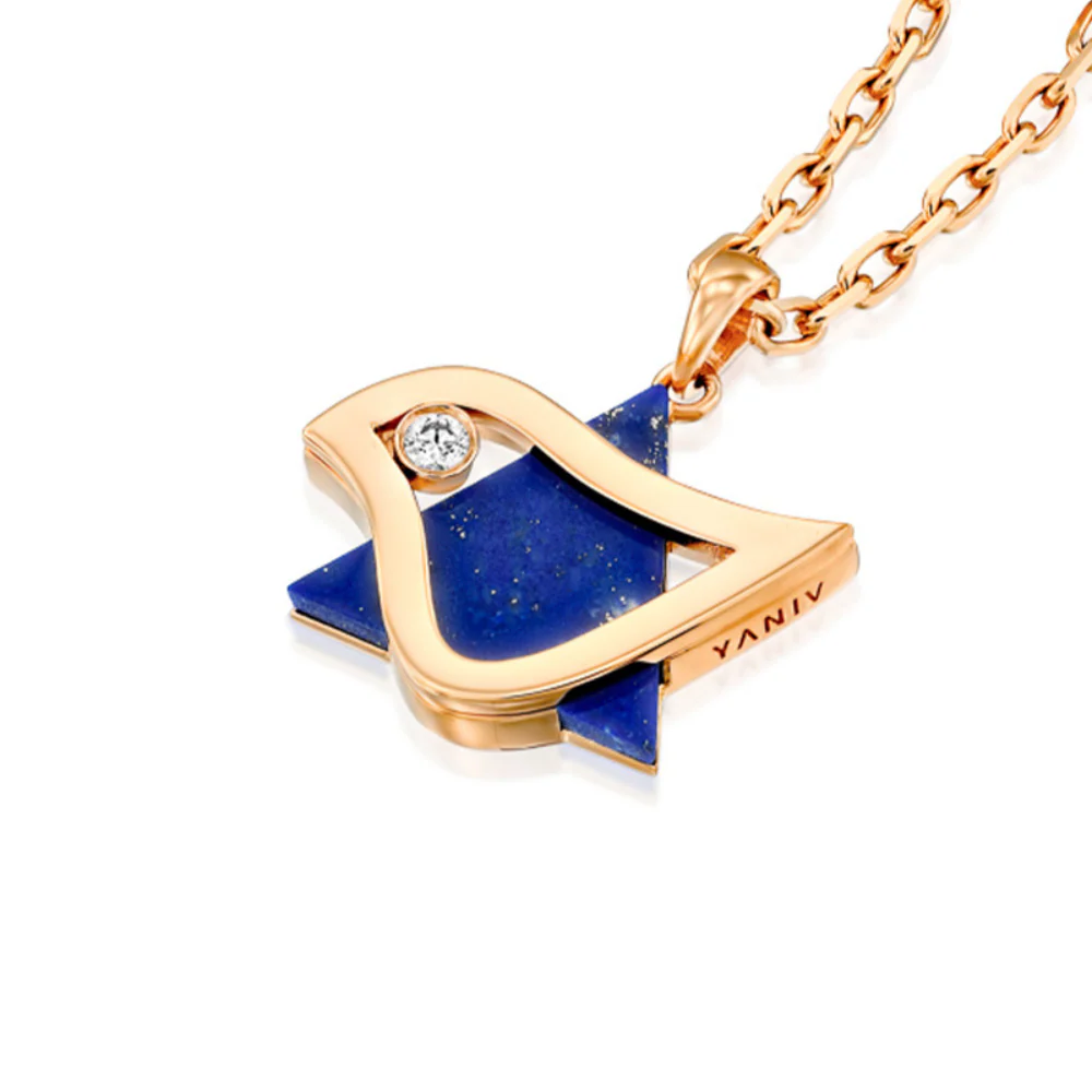 Dove Magen David Diamond Pendant in 18k Gold - Image 7