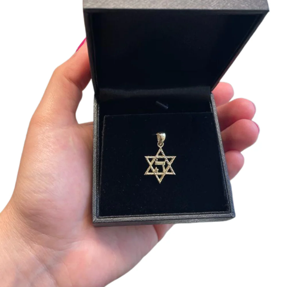 Star of David Hashem 14k Yellow Gold Pendant - Image 3