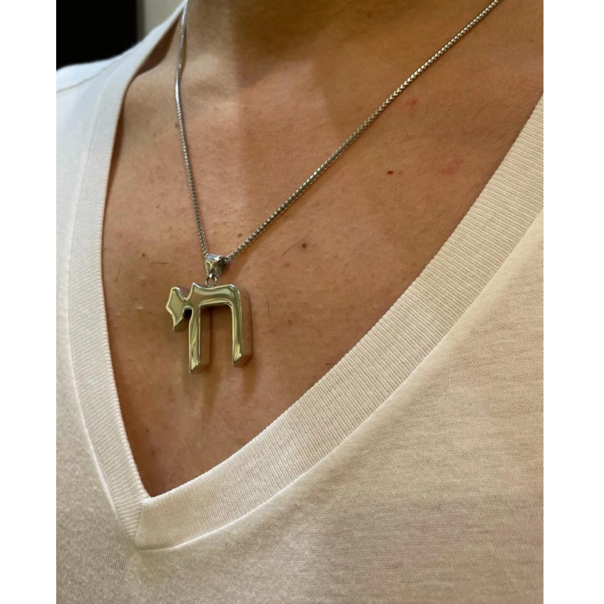 Chai Pendant - Modern Design in 14k Gold - Image 12