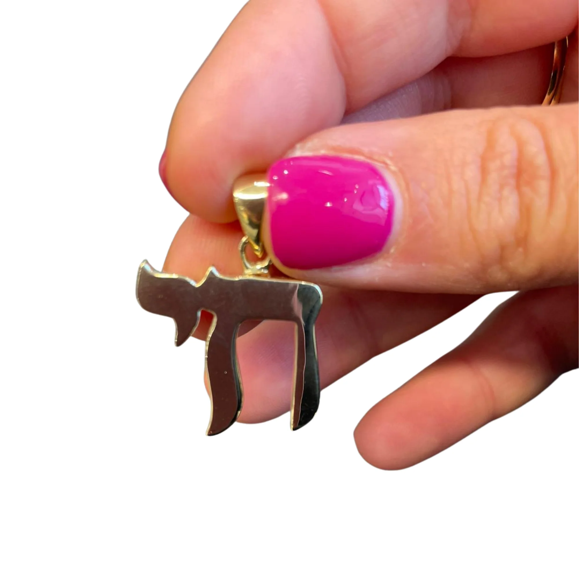 14k Gold Classic Chai Pendant - Image 2