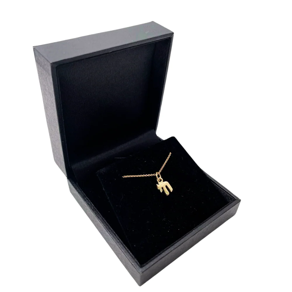 14k Gold Miniature Chai Pendant - Image 11