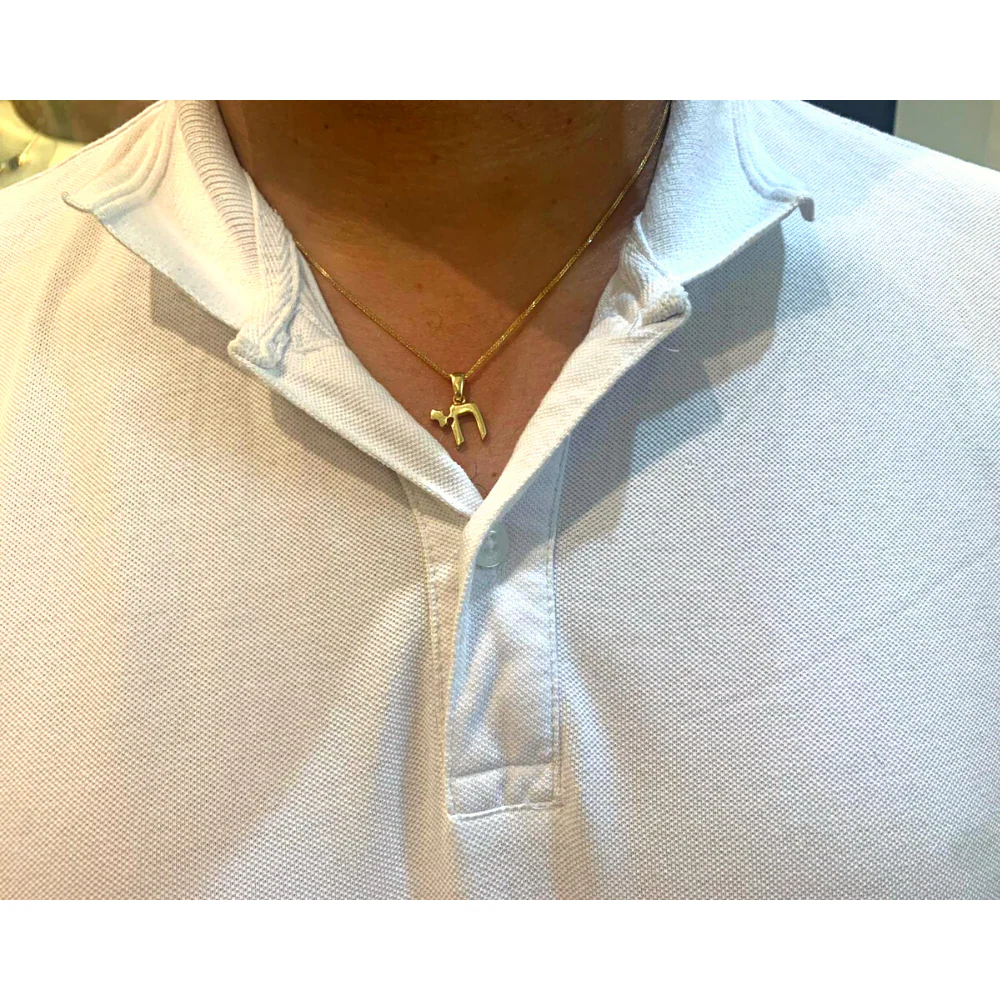 Medium Size Hai 14k Yellow Gold Pendant - Image 3