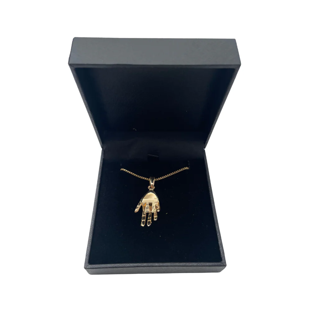 3D Hamsa Chai Pendant in 14k Gold - Image 7