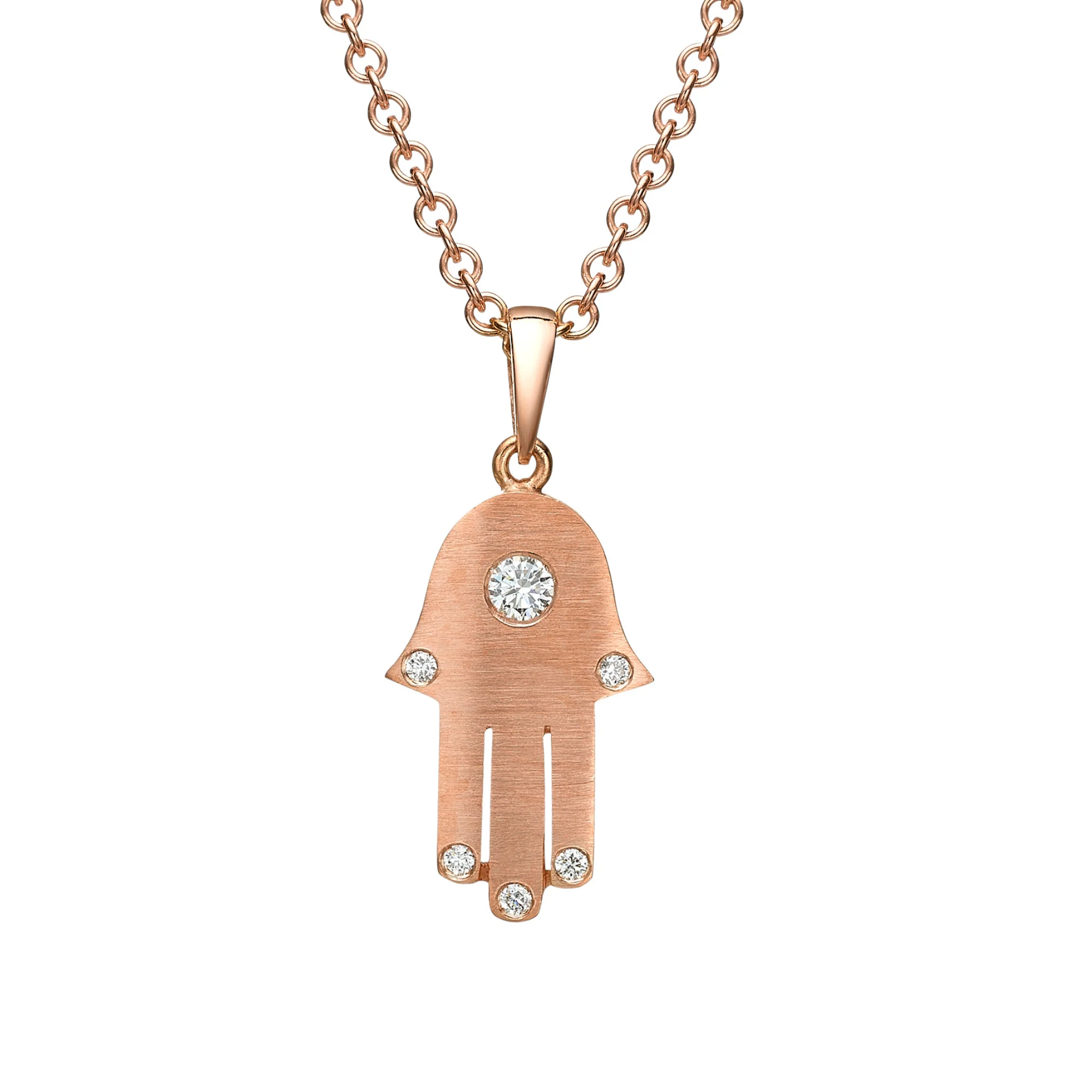 18k Gold Diamond Hamsa Pendant - Image 6