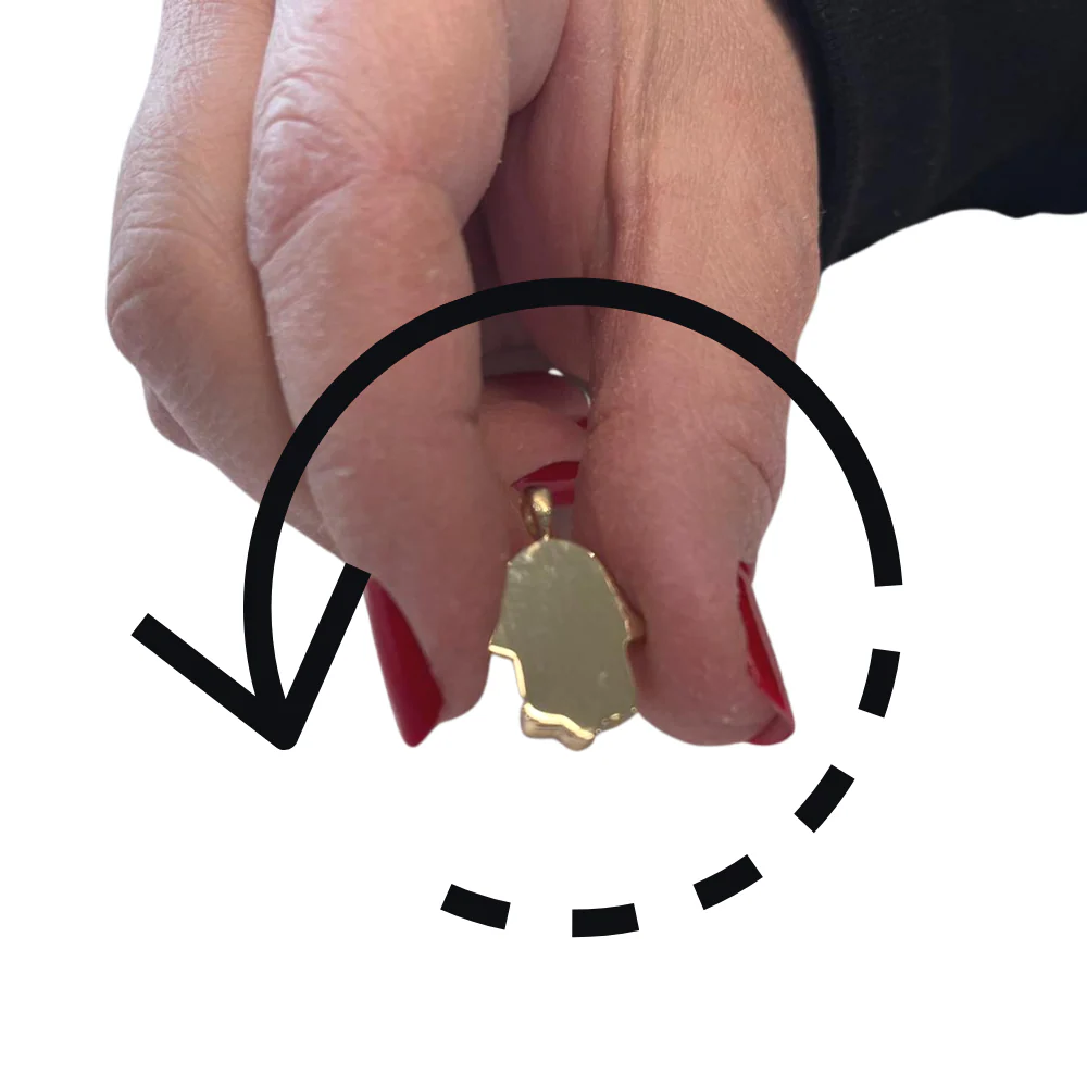 14k Gold 3D Old City Jerusalem Hamsa Thick Pendant - Image 10