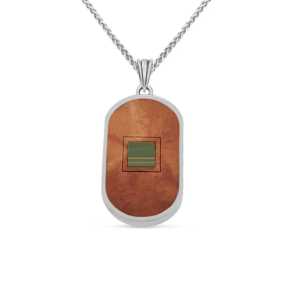 Lion of Judah on Jerusalem Stone Pendant Necklace with Hebrew Nano Bible - Image 2