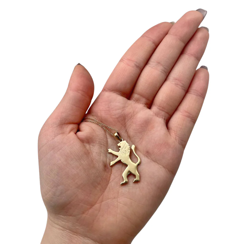 14K Gold Large Lion of Judah Pendant - Image 3
