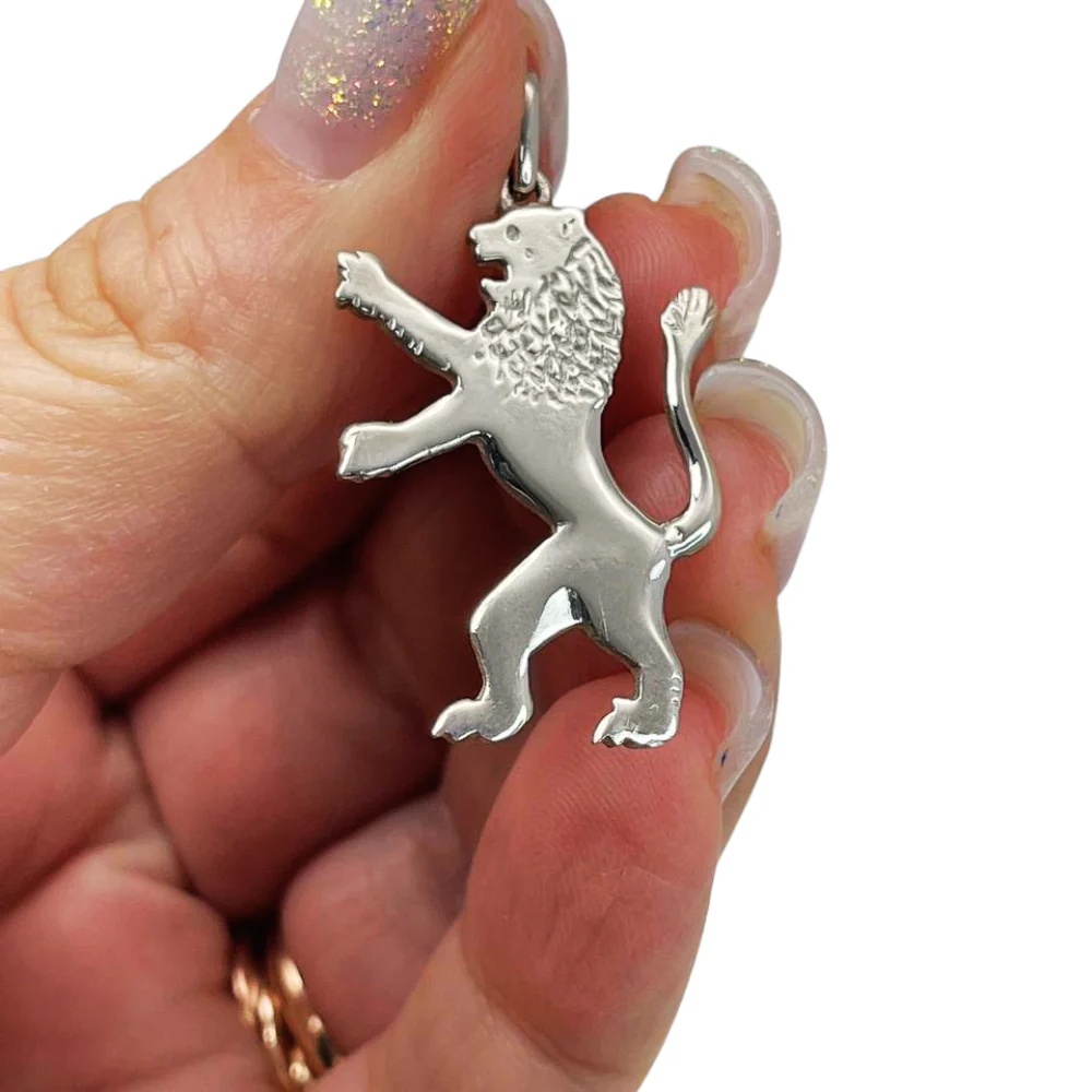 Rising Lion of Judah Pendant in Sterling Silver - Image 2