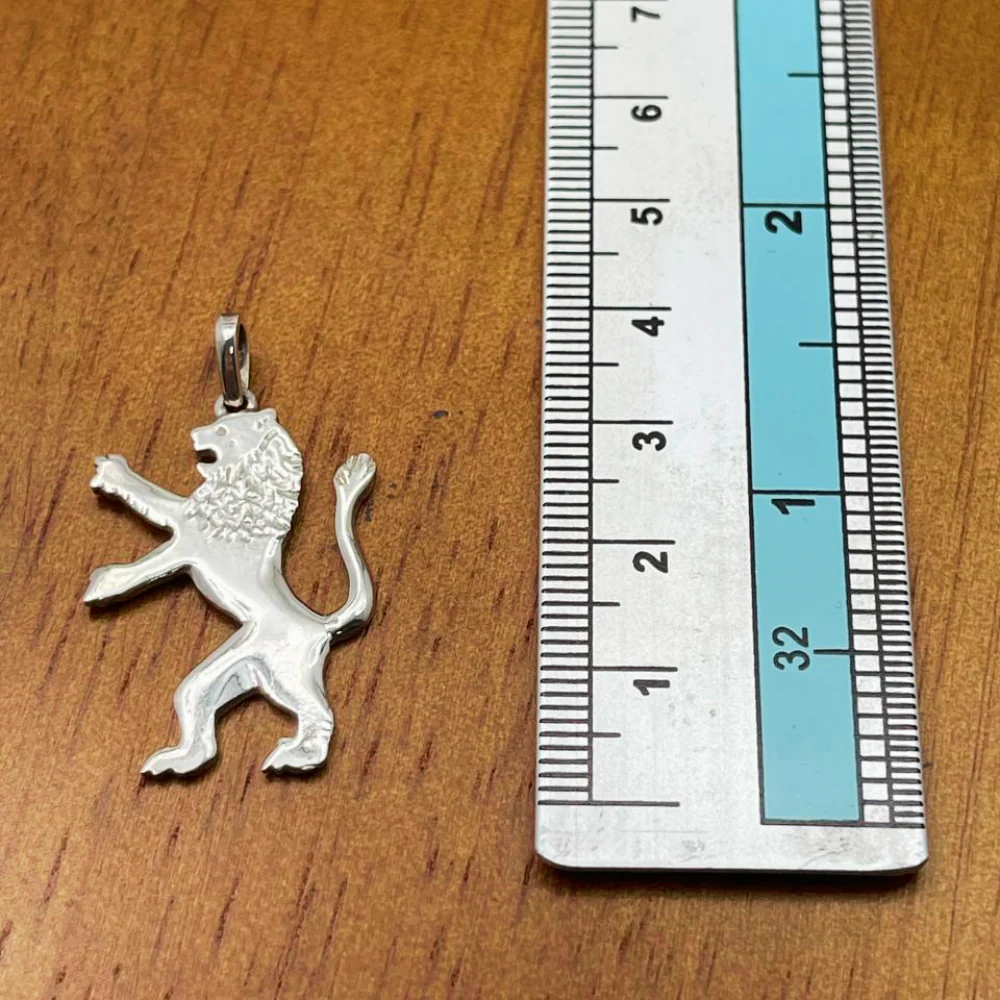Rising Lion of Judah Pendant in Sterling Silver - Image 5