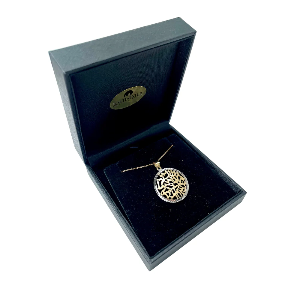 Yellow and White Gold Shema Israel Pendant - Image 2