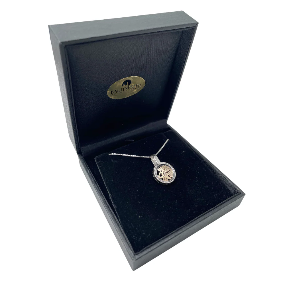 Small Shema Yisrael Silver and Gold Necklace - Image 3