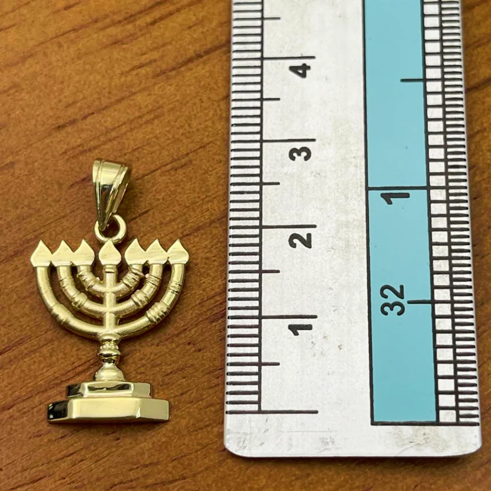Menorah Pendant in 14k Gold - Image 2