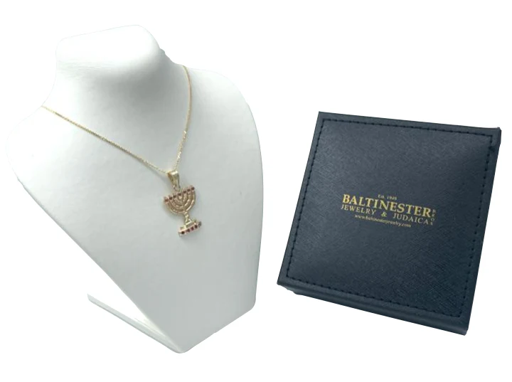 Ruby Menorah Pendant in 14k Gold - Image 5