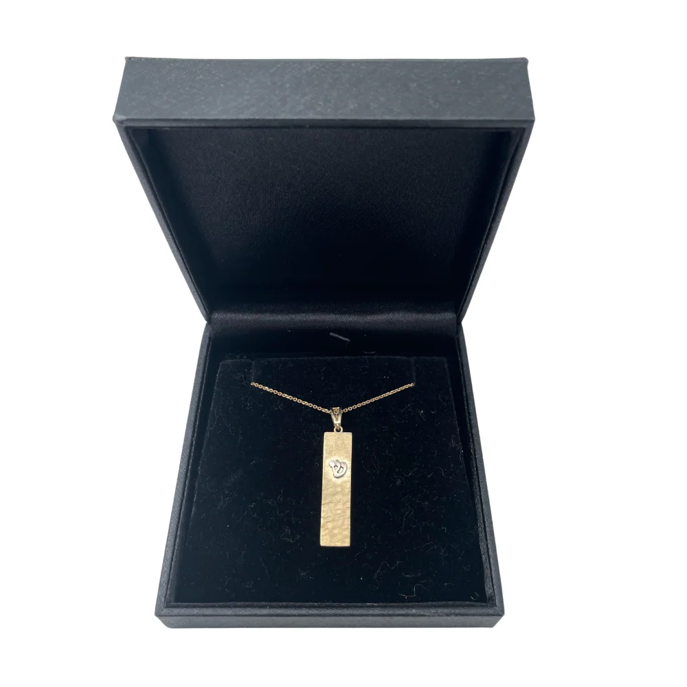 Mezuzah Pendant with Shin in 14k Gold - Image 3