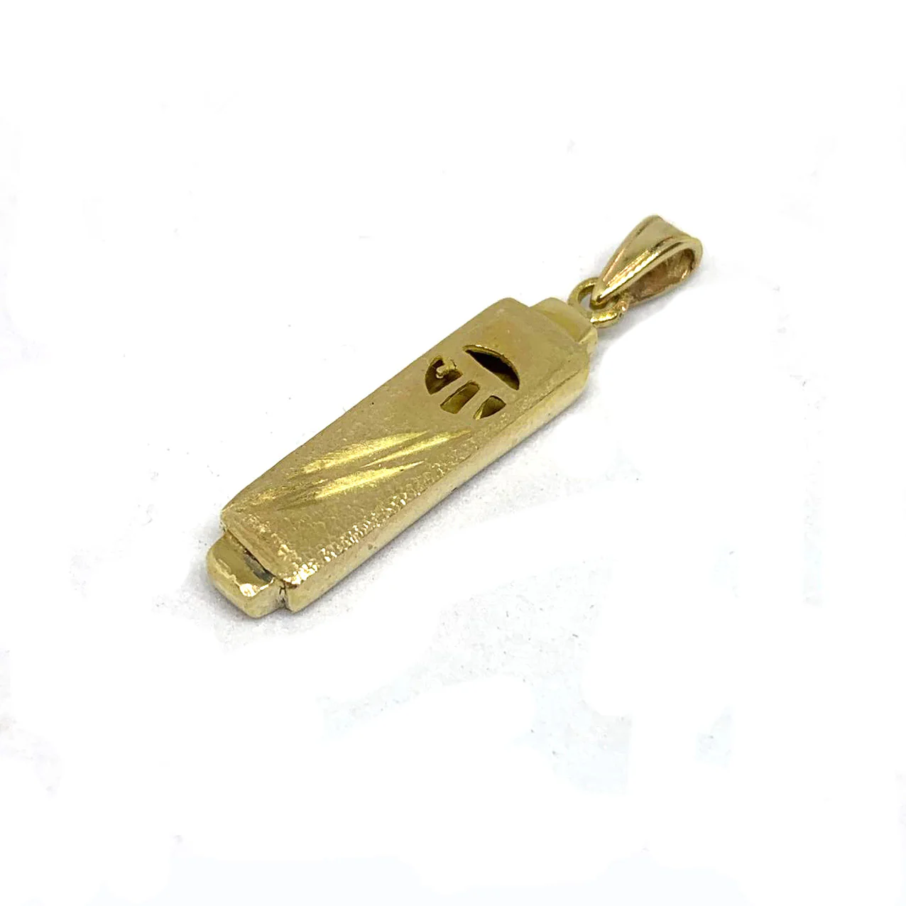 14k Gold Mezuzah Chai Pendant - Image 2