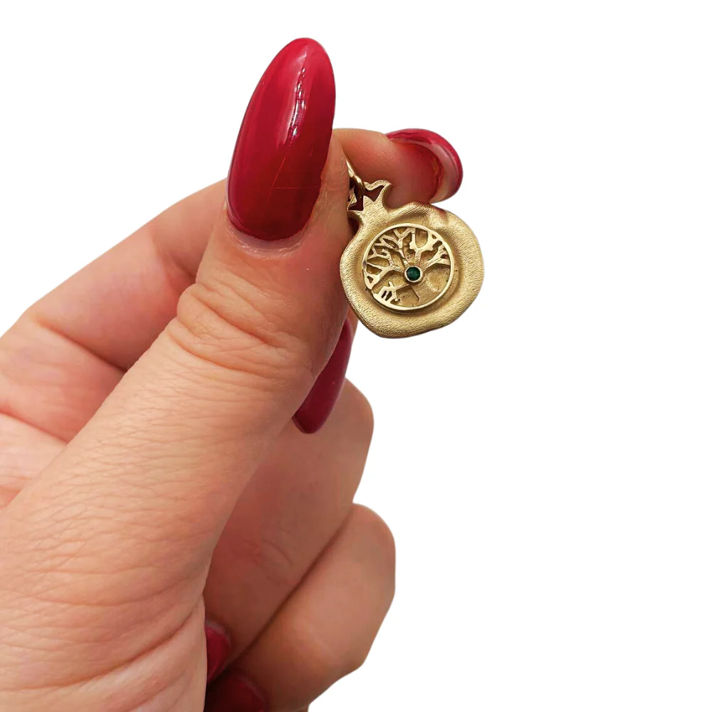 Birthstone Pomegranate Pendant in 14K Gold - Success and Abundance - Image 2