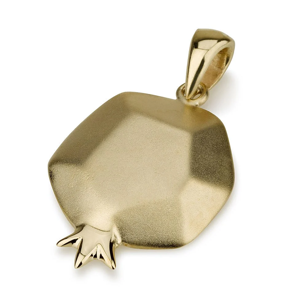 Pomegranate Pendant in 14K Gold Dual Finish
