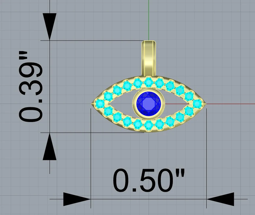 Evil Eye Pendant 18k Yellow Gold Diamond and Sapphire Chain Set - Image 4