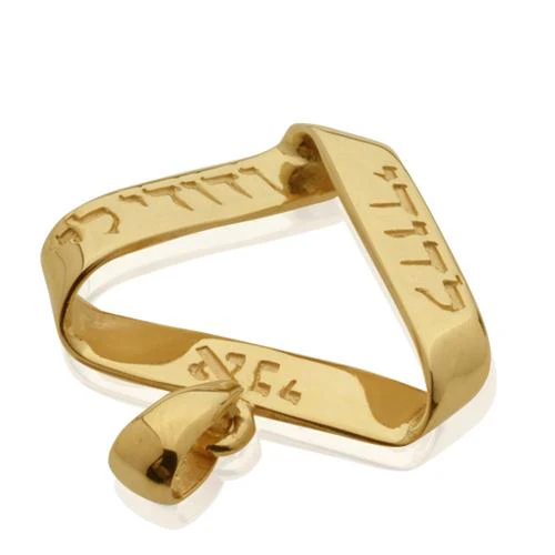 14k Gold Ani L'Dodi Infinity Pendant - Image 3