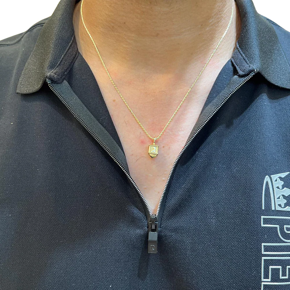 14k Gold Two Tone Hanukkah Dreidel Charm Pendant - Image 5
