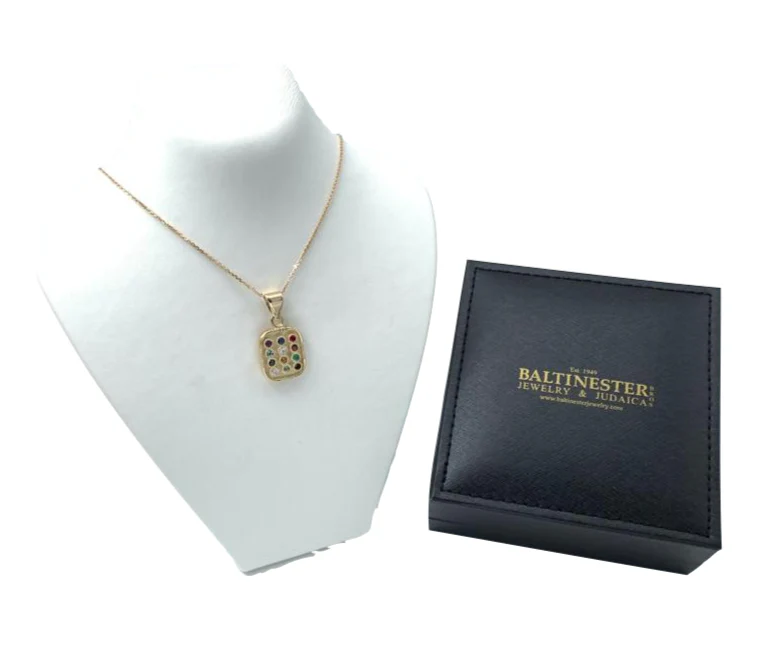14k Gold and Precious Stones Choshen Pendant - Image 2